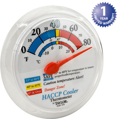 Taylor Precision 5636 Thermometer (6"Od, Wall, 0/80F)