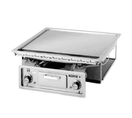 Wells G-136 Electric Built-In Griddle 22 Inch Wide Thermostatic Control Rectangle Polished Steel 0.5 Inch Thick Plate Medium-Duty — 208V, 3PH — main image