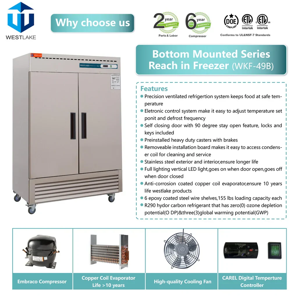 Westlake WKF-49B Reach-In Freezer 2 Door -8-0°F — view 7