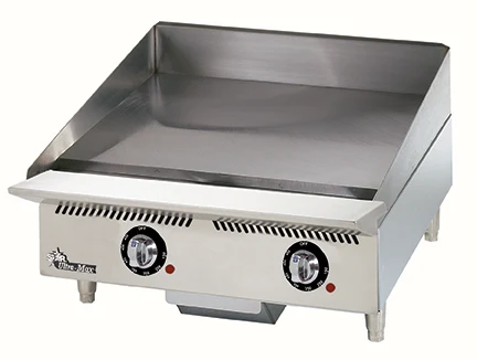 Star 824TA Ultra-Max® Series Gas Countertop Griddle 24 Inch Wide Mechanical Snap Action Thermostat Control Rectangle Polished Steel 1 Inch Thick Plate Heavy-Duty — Natural Gas,... — view 2
