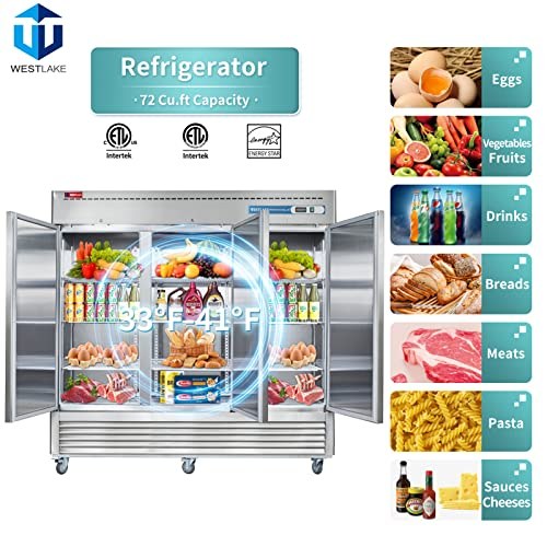 Westlake WKR-82B Reach-In Solid Door Merchandiser Refrigerator 3 Door 33-40°F — view 5