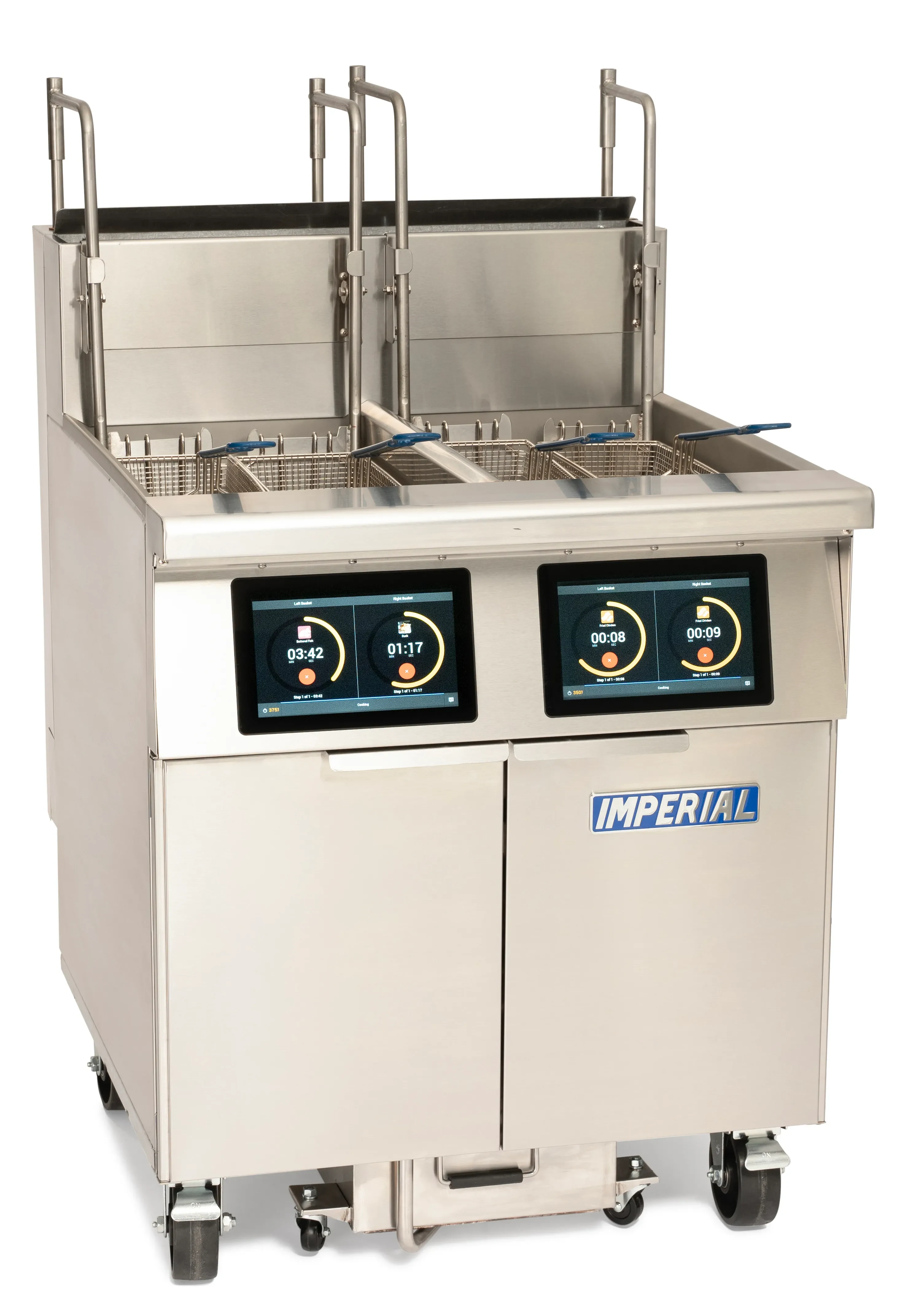 Imperial IFSCB275EUC Pro Series Electric Freestanding Tilt-Up Ribbon Fryer 2 Vat 75 Pound Heavy-Duty Electronic Thermostat Control — 208V, 3PH — view 4