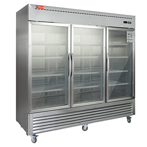 Westlake WKR-82BG Glass Door Merchandiser Refrigerator 3 Door 33-40°F — main image