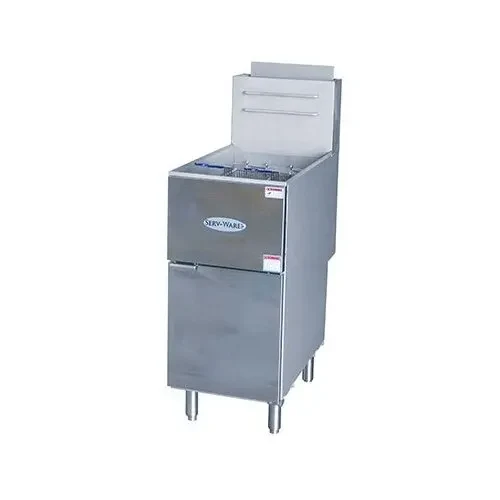 Serv-Ware SGF-50N 50 lb Natural Gas Floor Fryer 150,000 BTU (4 Burners) — main image