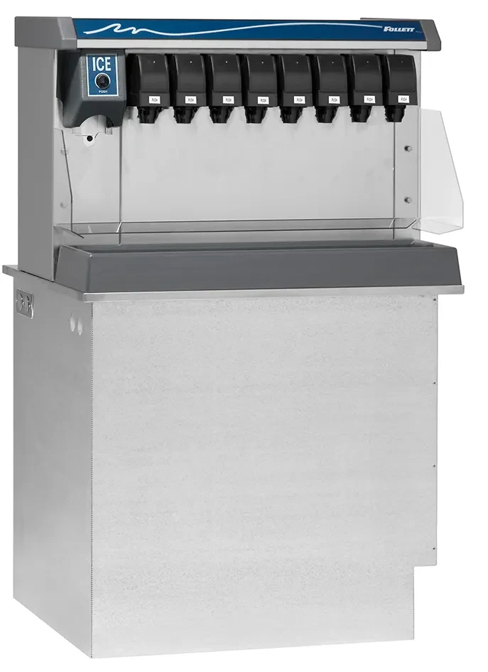 Follett Vision™ Series VU155B8LP Drop-In Ice and Beverage Dispenser 150 Pound Storage Push-Button Dispense Cube, Nugget Style Ice — 115V, 1PH — main image
