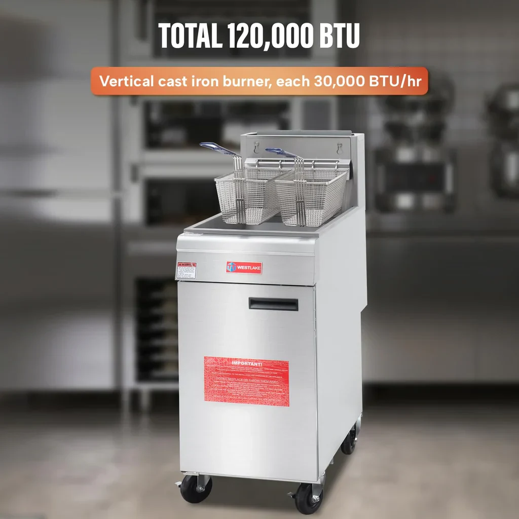 Westlake GF120 Deep Fryer 15.5" 120,000 Btu 50 lb Oil Capacity — view 3
