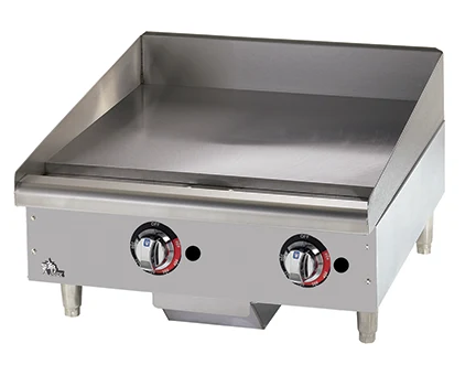 Star 624MF Star-Max® Series Gas Countertop Griddle 24 Inch Wide Manual Control Rectangle Polished Steel 1 Inch Thick Plate Medium-Duty — Propane, 56600 BTU — main image