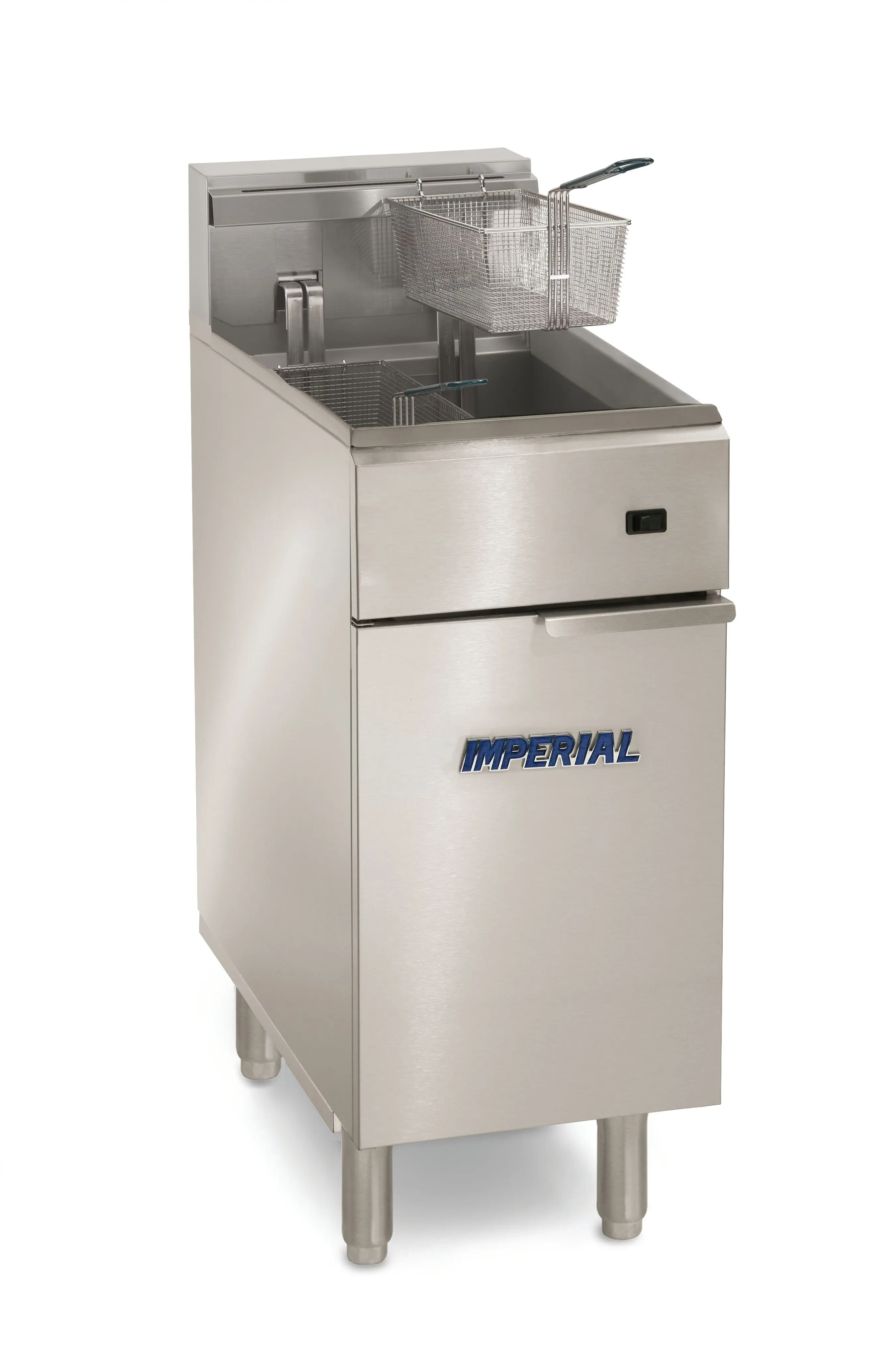 Imperial IFS-40-EU Pro Series Electric Freestanding Tilt-Up Ribbon Fryer 1 Vat 40 Pound Heavy-Duty Mechanical Thermostat Control — 208V, 3PH — main image