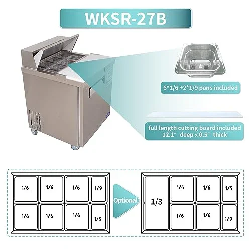 Westlake WKSR-27B Salad Prep Table Refrigerator 1 Door 33-40°F — view 7