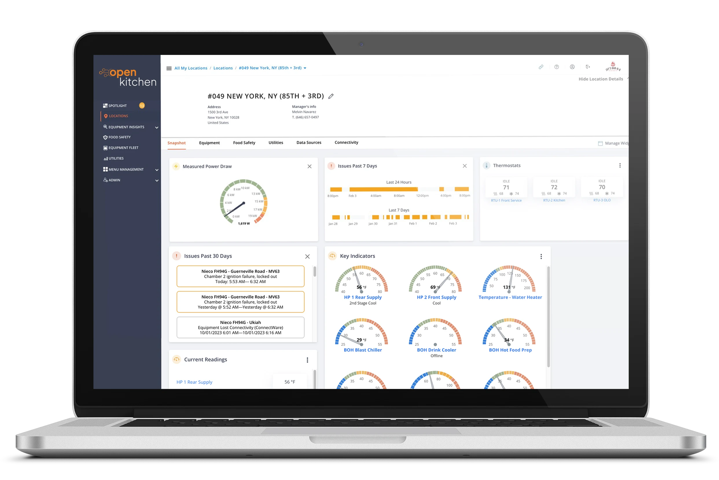 Open Kitchen by Powerhouse Dynamics (PhD) – Cloud Based, Commercial IOT Product – Remote Monitoring and Analytics Software (1-year subscription) — view 7