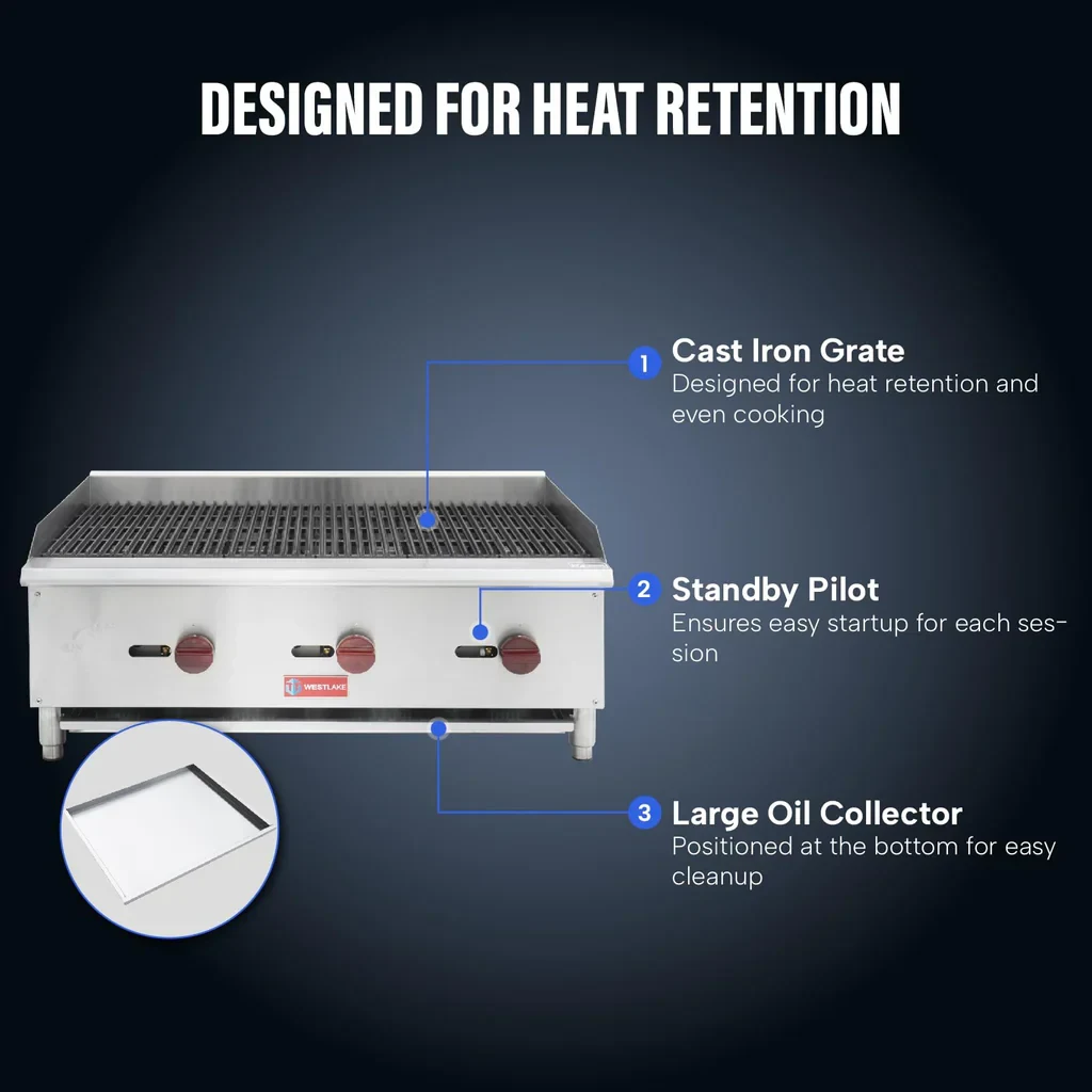 Westlake ECB-36S Gas Radiant Broiler 35.6" 90,000 Btu — view 3