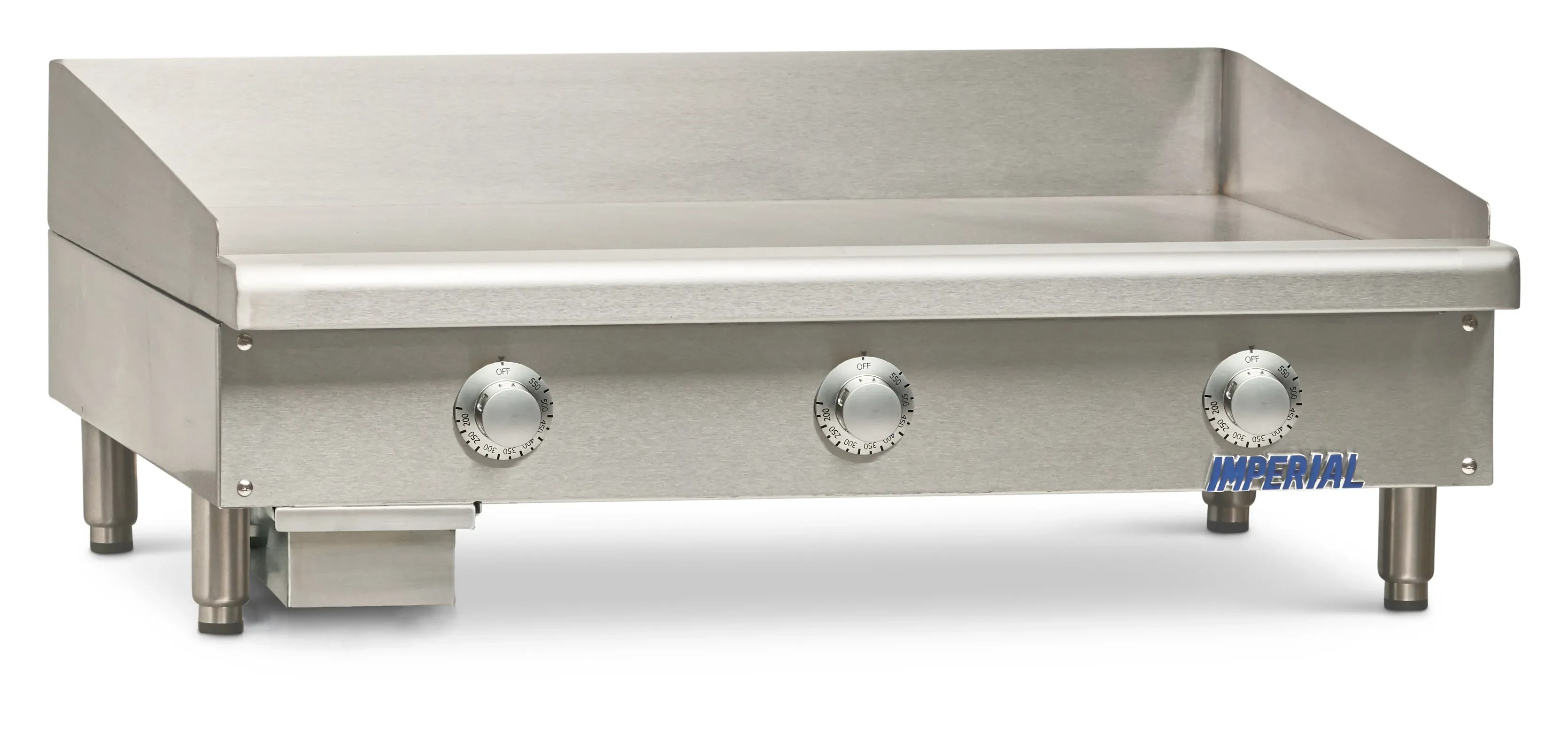 Imperial ITG-36-E Pro Series Electric Countertop Griddle 36 Inch Wide Thermostatic Control Rectangle Polished Steel 0.5 Inch Thick Plate Heavy-Duty — 480V, 3PH — main image