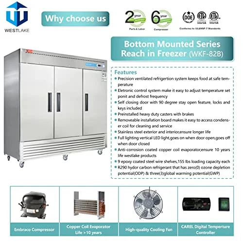 Westlake WKF-82B Reach-In Freezer 3 Door -8-0°F — view 8