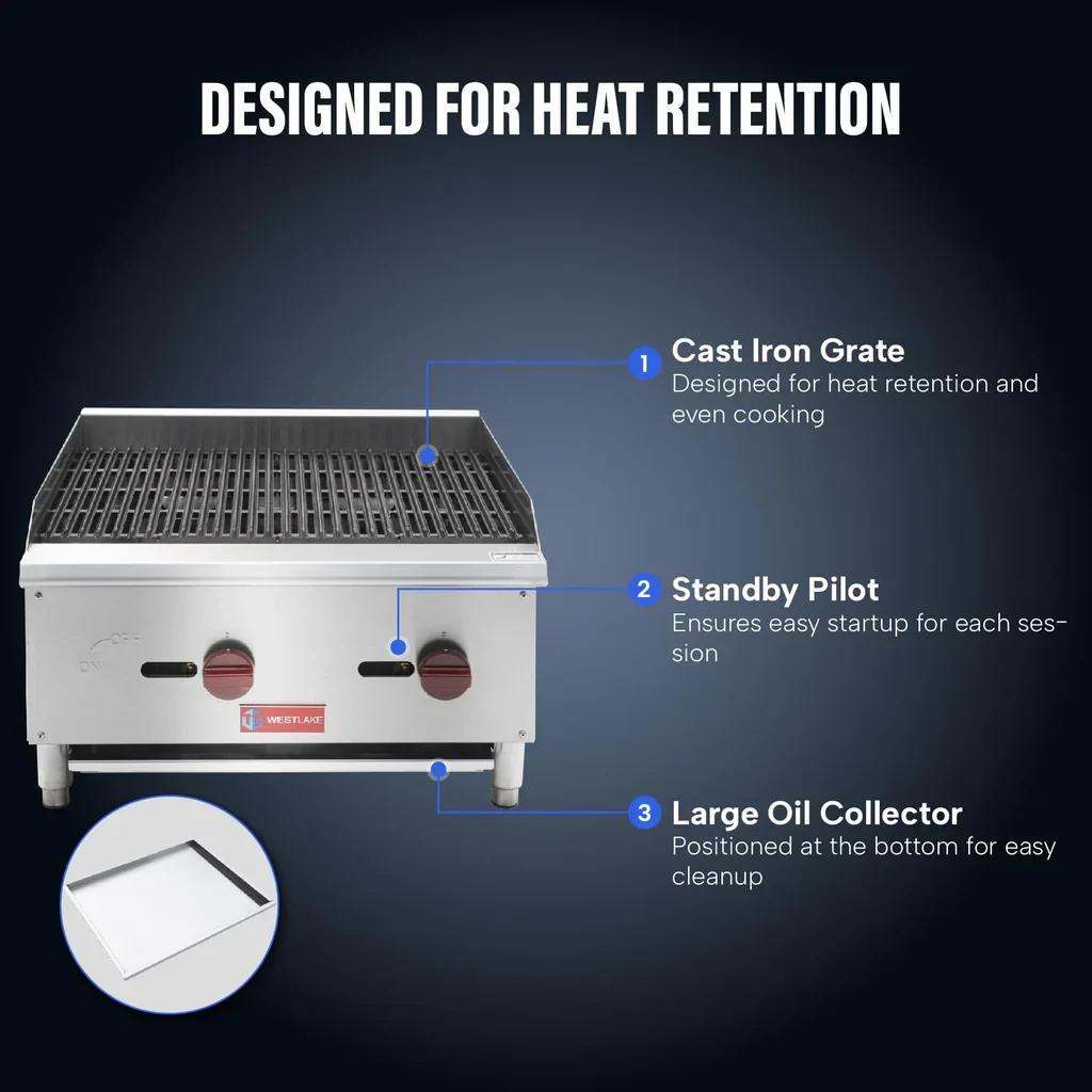 Westlake ECB-24S Gas Radiant Broiler 23.8" 60,000 Btu — view 3