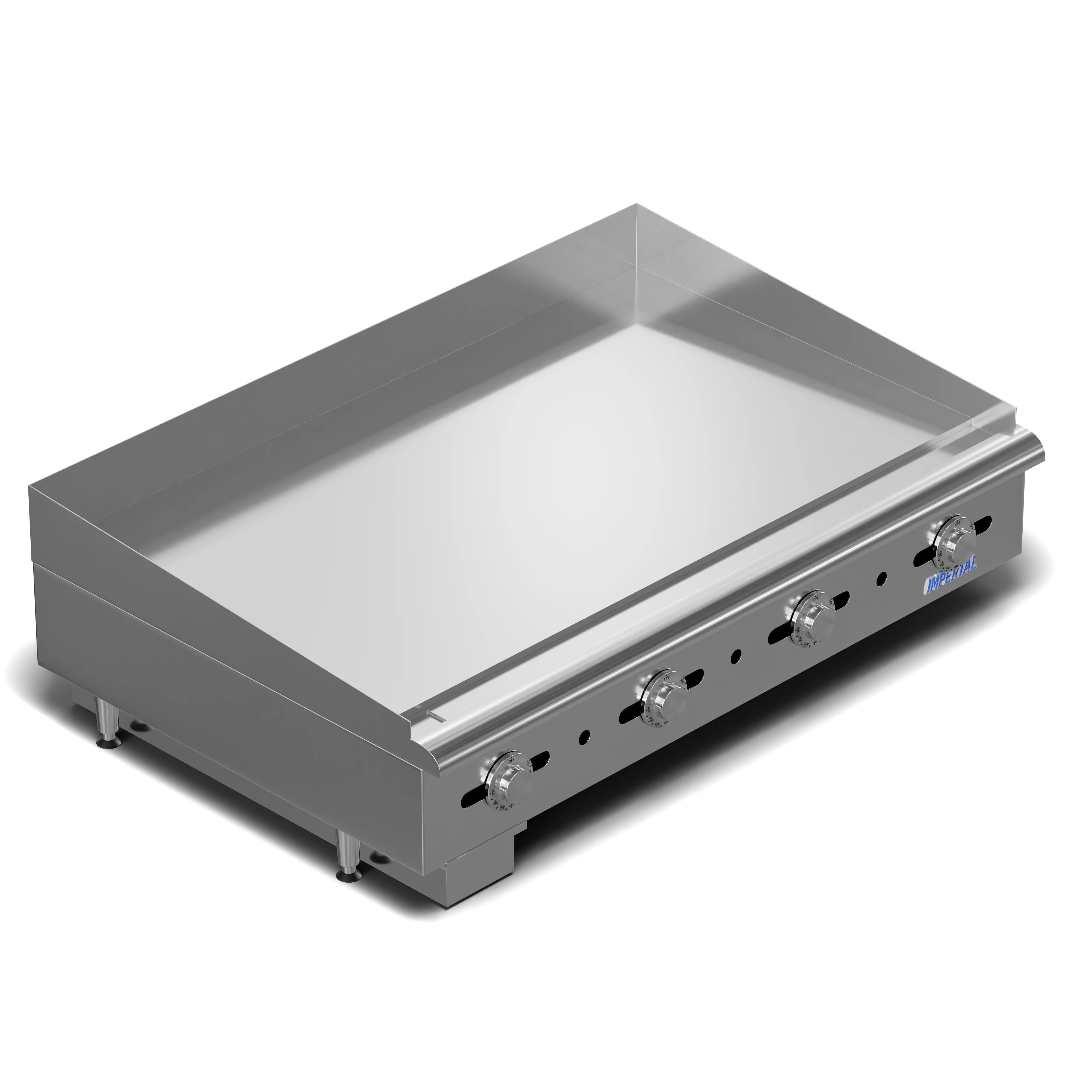 Imperial IMGA-4828 1 Pro Series Gas Countertop Griddle 48 Inch Wide Manual Control Rectangle Polished Steel 1 Inch Thick Plate Heavy-Duty — Natural Gas, 120000 BTU — view 7