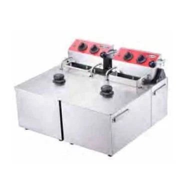 Serv-Ware EF-06L-2 Electric Countertop Deep Fryer Double Tank 6 Liter Each — main image