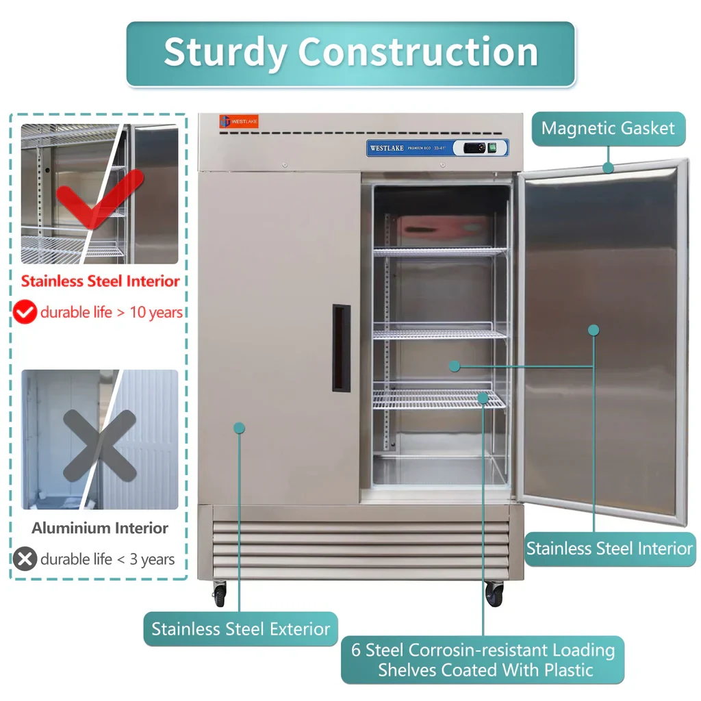 Westlake WKR-49B Reach-In Refrigerator 2 Door 33-40°F — view 4