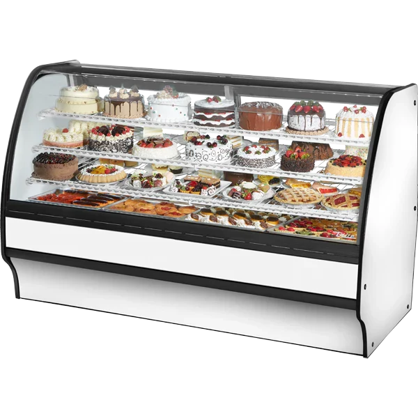 True TGM-R-77-SC/SC-W-W Refrigerated Glass Merchandiser, 77", White — main image
