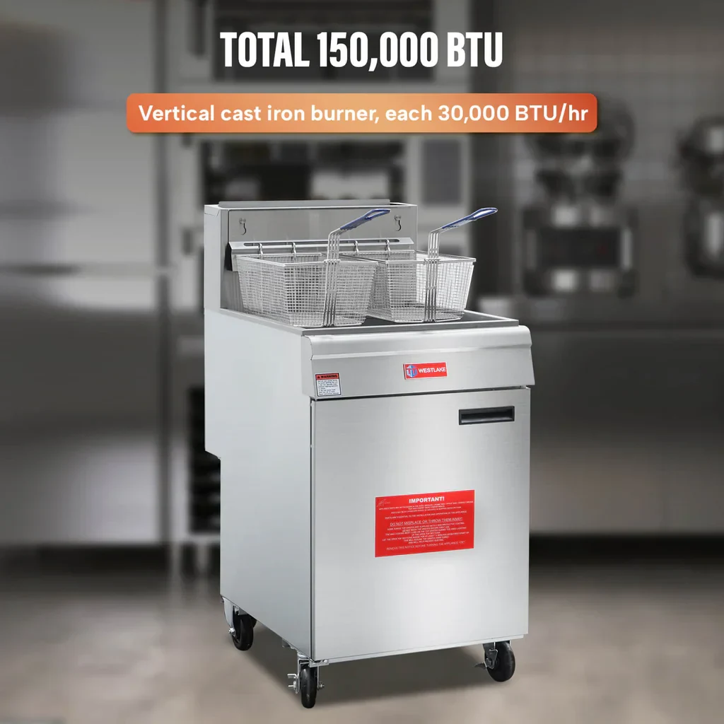 Westlake GF150 Deep Fryer 21" 150,000 Btu 70 lb Oil Capacity — view 3