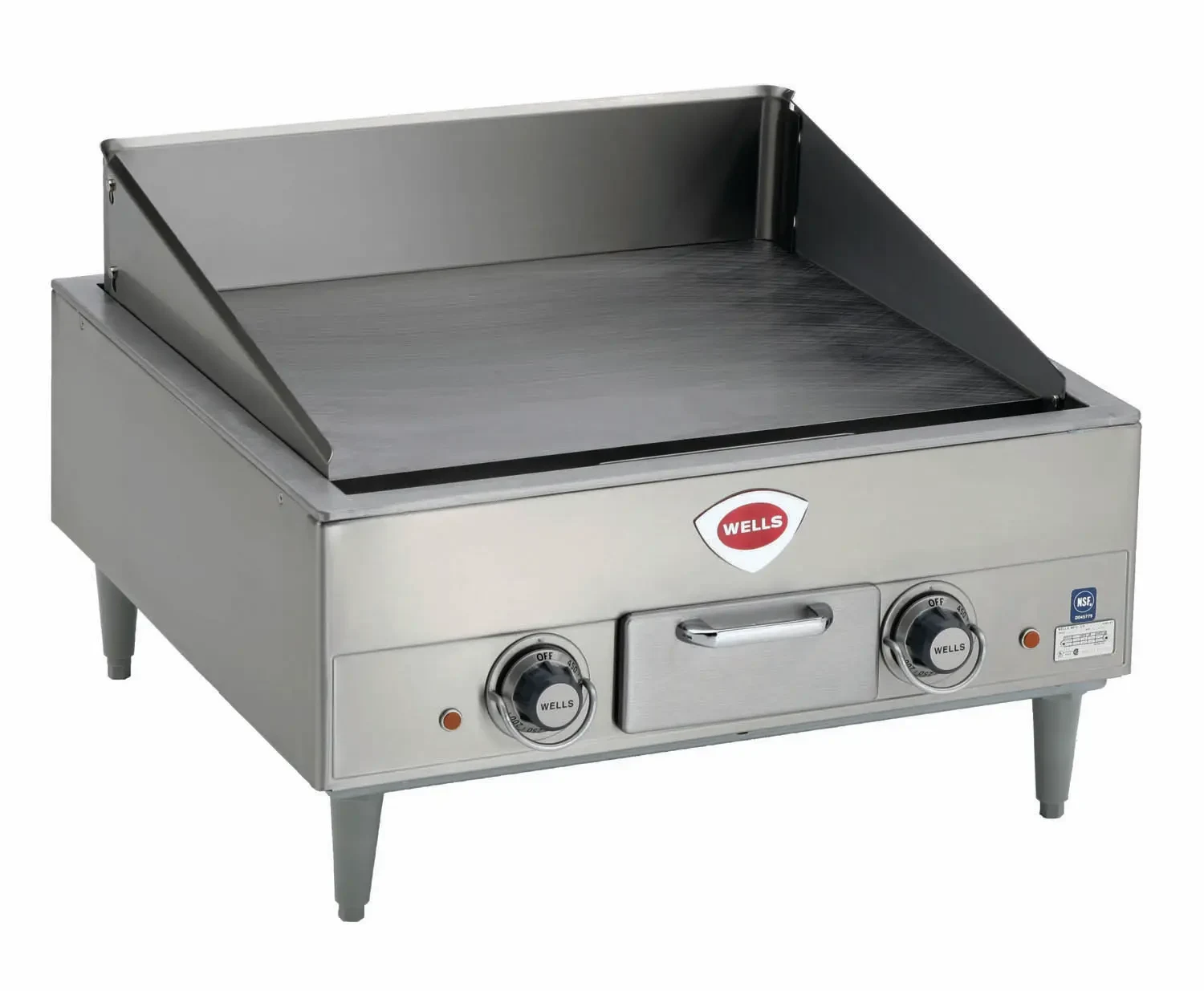 Wells G-13 Electric Countertop Griddle 22 Inch Wide Thermostatic Control Rectangle Polished Steel 0.5 Inch Thick Plate Medium-Duty — 208V, 1PH — main image