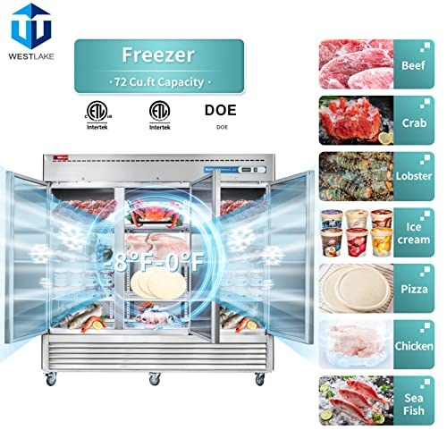 Westlake WKF-82B Reach-In Freezer 3 Door -8-0°F — view 4