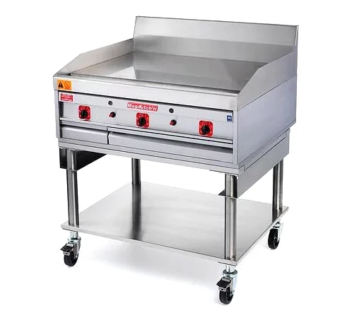 MagiKitch’n MKG-60-ST MKE Series Gas Countertop Griddle 60 Inch Wide Solid State Thermostat Control Rectangle Polished Steel 1 Inch Thick Plate Heavy-Duty — Propane, 150000 BTU — main image