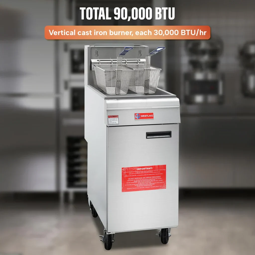 Westlake GF90 Deep Fryer 15.5" 90,000 Btu 40 lb Oil Capacity — view 3