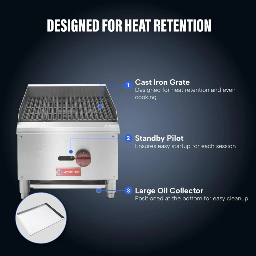 Westlake ECB-16S Gas Radiant Broiler 15.9" 30,000 Btu — view 4