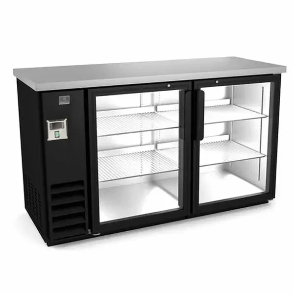 Kelvinator KCHBB60G Stainless Steel Top Back Bar Cooler with Glass Doors 61"W