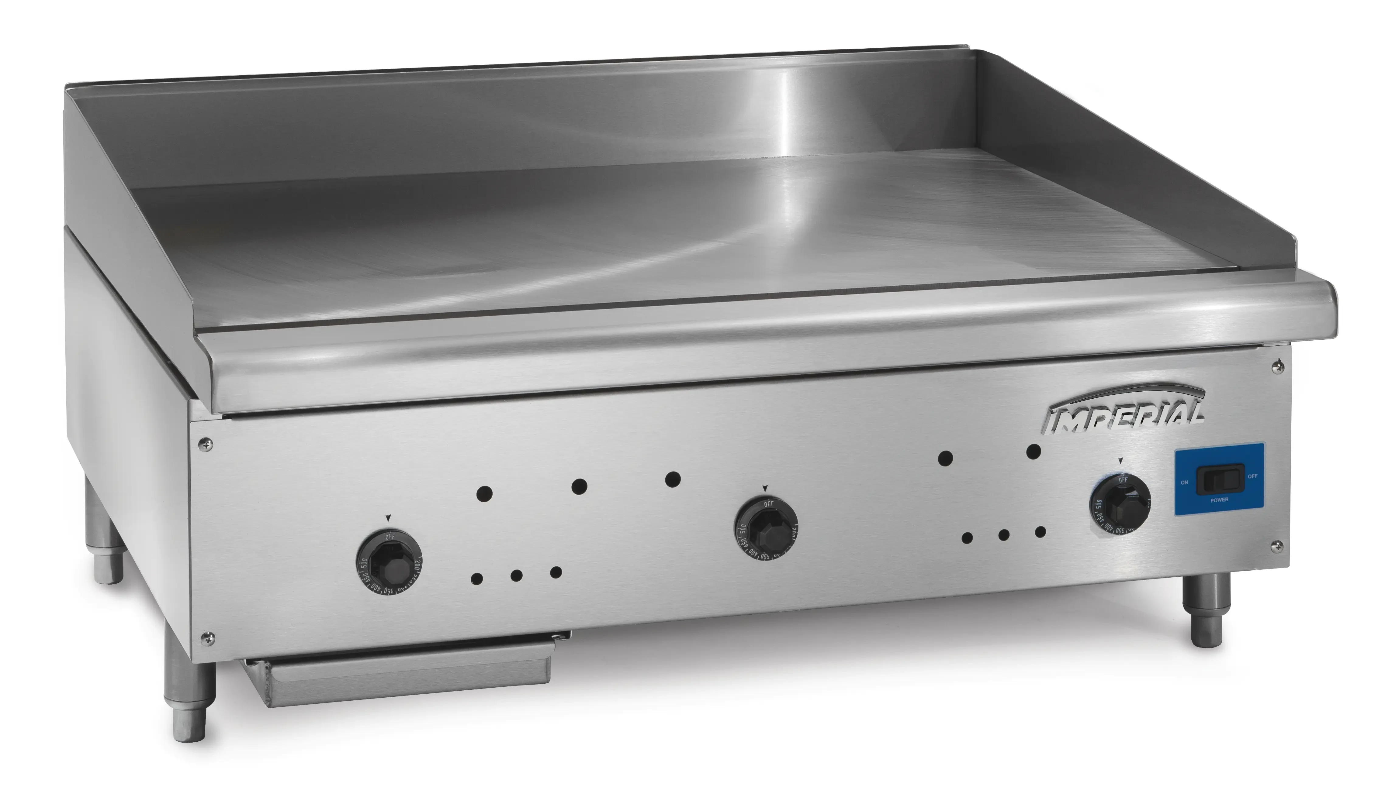 Imperial ISAE-60 Pro Series Gas Countertop Griddle 60 Inch Wide Manual Control Rectangle Polished Steel 1 Inch Thick Plate Heavy-Duty — Natural Gas, 120000 BTU — main image
