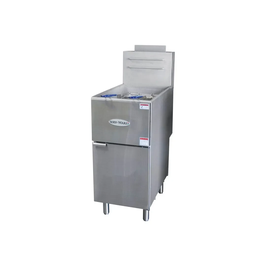 Serv-Ware SGF-40L 40 lb LP Gas Floor Fryer 120,000 BTU (3 Burners) — main image