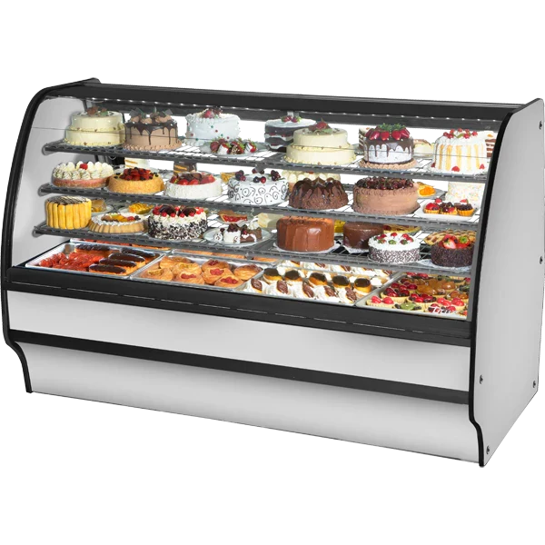 True TGM-R-77-SC/SC-S-S Refrigerated Glass Merchandiser, 77", Stainless — main image