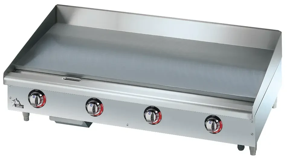 Star 548TGF Star-Max® Series Electric Countertop Griddle 48 Inch Wide Electrical Snap-Action Thermostat Control Rectangle Polished Steel 1 Inch Thick Plate Medium-Duty —... — main image