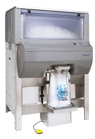 Follett Ice Pro™ Series DB1000SA Freestanding Ice Bagging/Dispensing Bin 1000 Pound Capacity Push-Button Actuation Cube, Nugget Style Ice — 220V, 1PH — main image