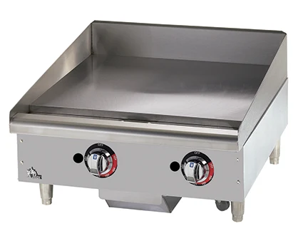Star 624TF Star-Max® Series Gas Countertop Griddle 24 Inch Wide Thermostatic Control Rectangle Polished Steel 1 Inch Thick Plate Medium-Duty — Propane, 56600 BTU — main image