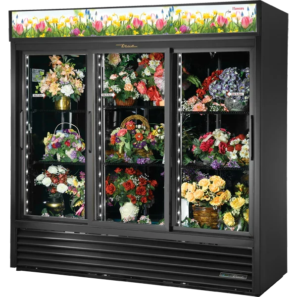 True GDM-69FC-HC-LD Curved Glass Merchandiser, 69 cu.ft., LED — main image