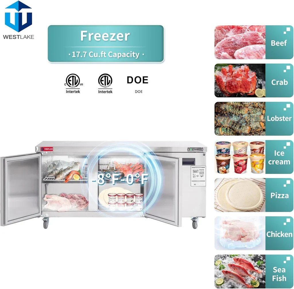 Westlake WKTF-72B Undercounter Freezer 3 Door -8-0°F — view 4