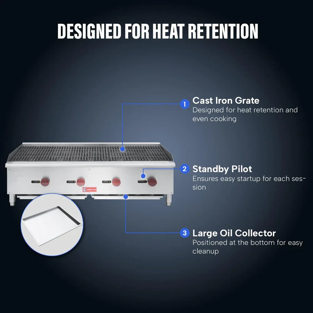 Westlake ECB-48S Gas Radiant Broiler 47.4" 120,000 Btu — view 3