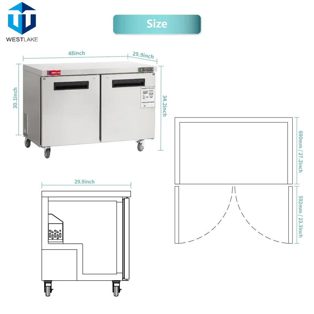 Westlake WKTF-27B Undercounter Freezer 1 Door -8-0°F — view 5