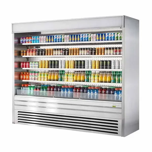 Turbo Air TOM-96ES-N Stainless Steel Vertical Air Curtain Open Display Merchandiser 92-7/8"W