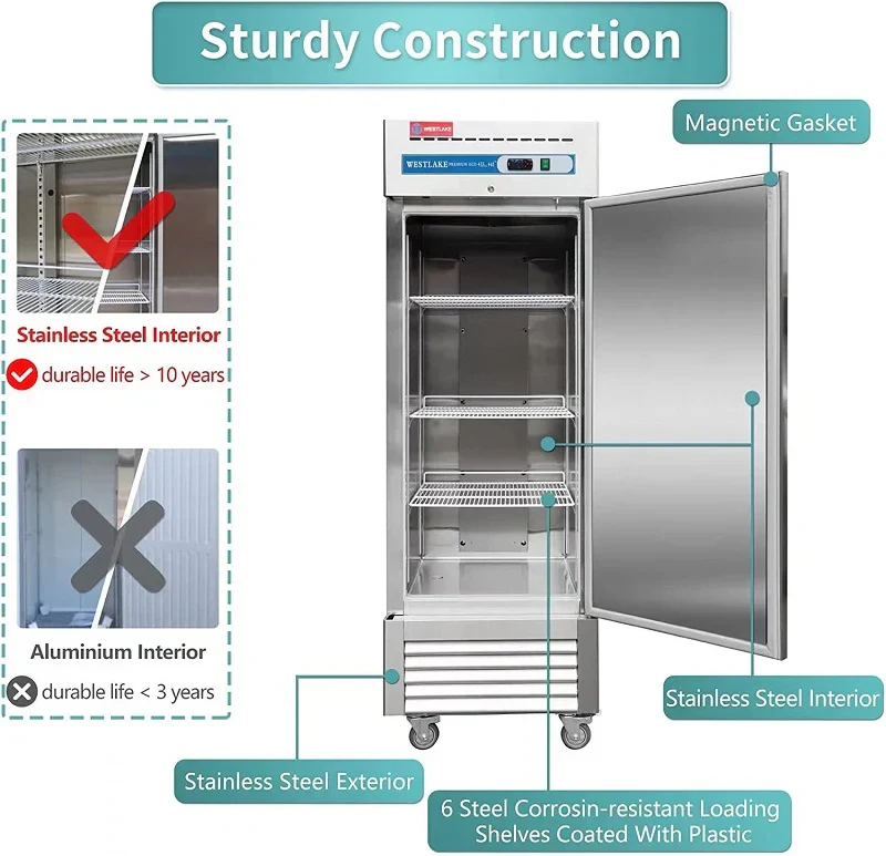 Westlake WKR-23B Reach-In Refrigerator 1 Door 33-40°F — view 3