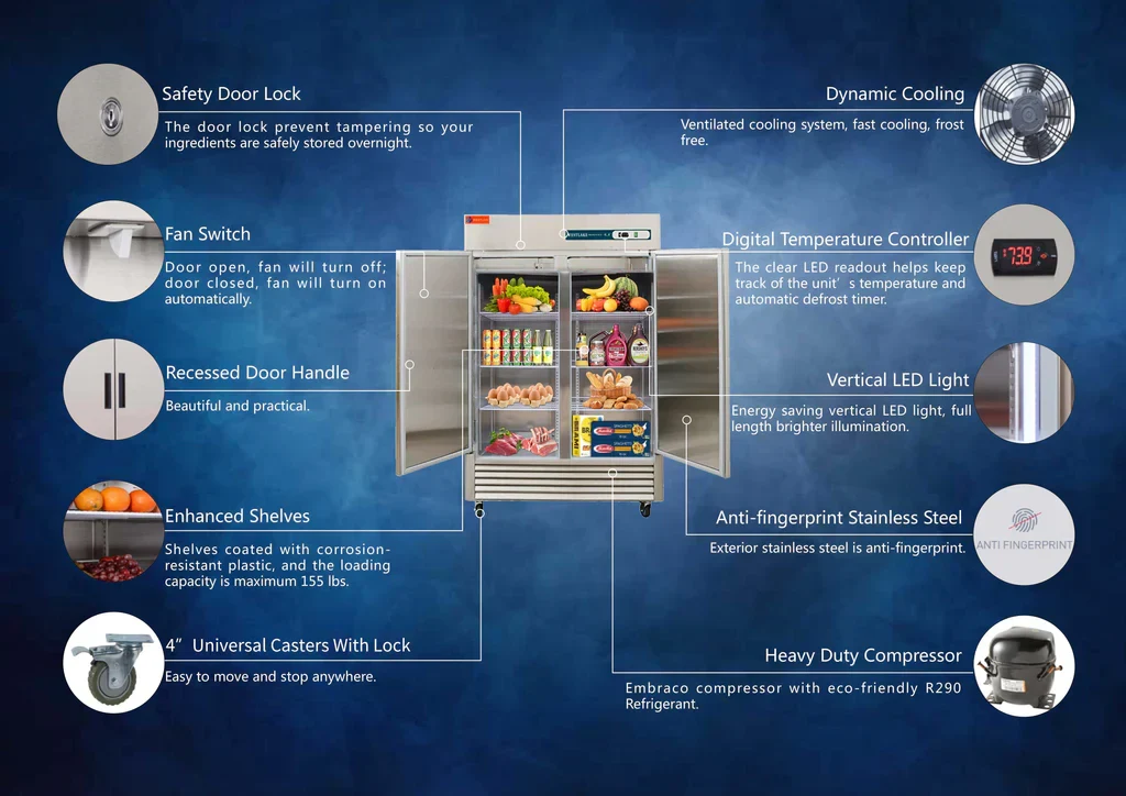 Westlake WKR-49B Reach-In Refrigerator 2 Door 33-40°F — view 6