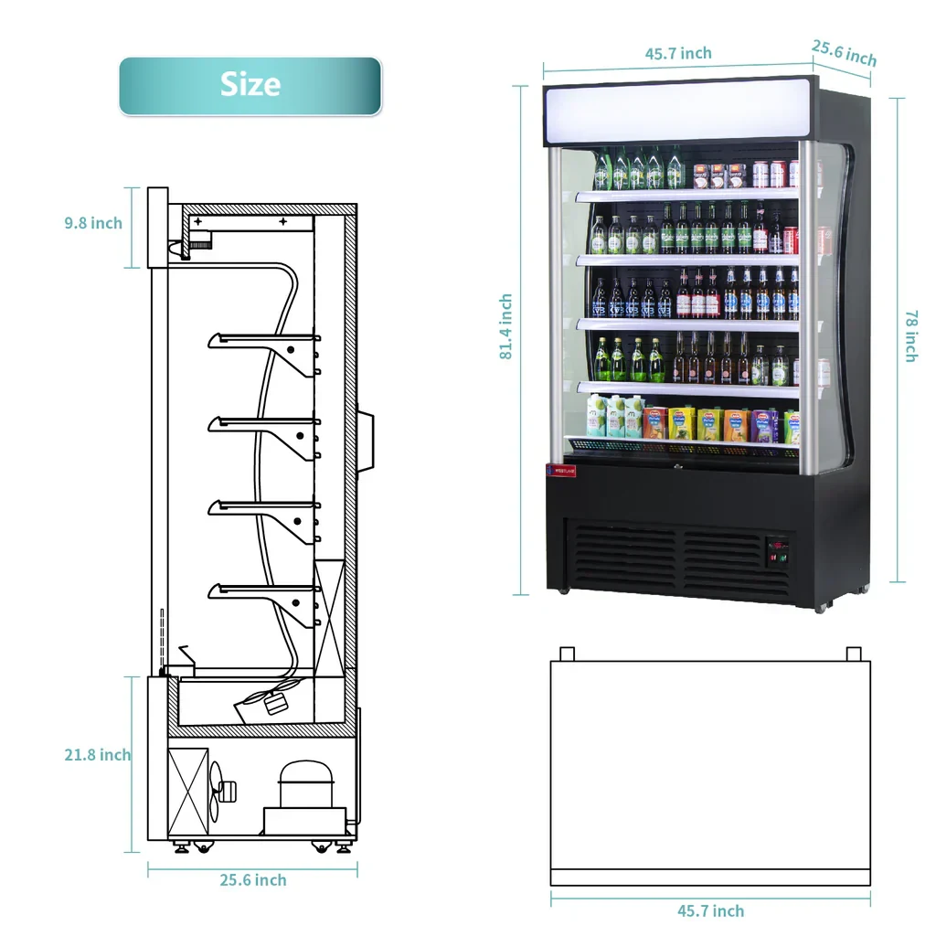 Westlake LD3-2Z-C4 Slim Open Air Cooler 46" 33-39°F — view 4