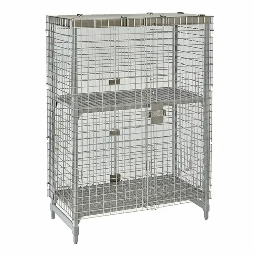 Cambro Camshelving CPU244864SUPKG Stainless Steel Premium Mobile Security Cage 50-1/4"W X 26-3/4"D X 64-1/2"H