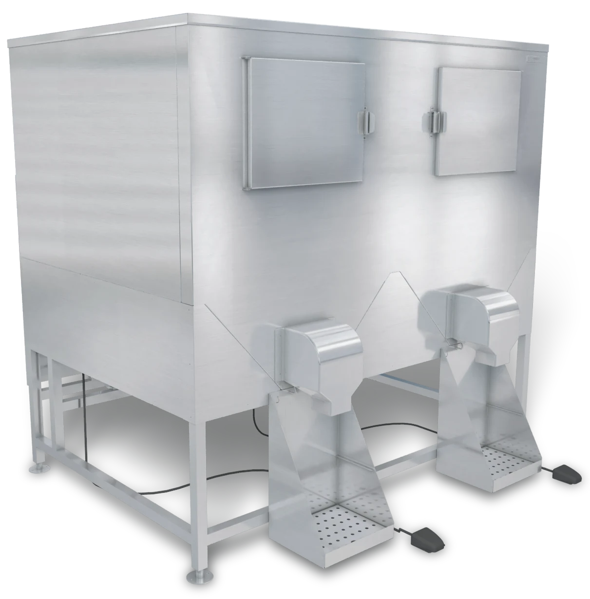 Kloppenberg DISP-2000-IBU Freestanding Ice Bagging/Dispensing Bin 2254 Pound Capacity Foot Pedal Actuation Cube Style Ice — 240V, 1PH — main image