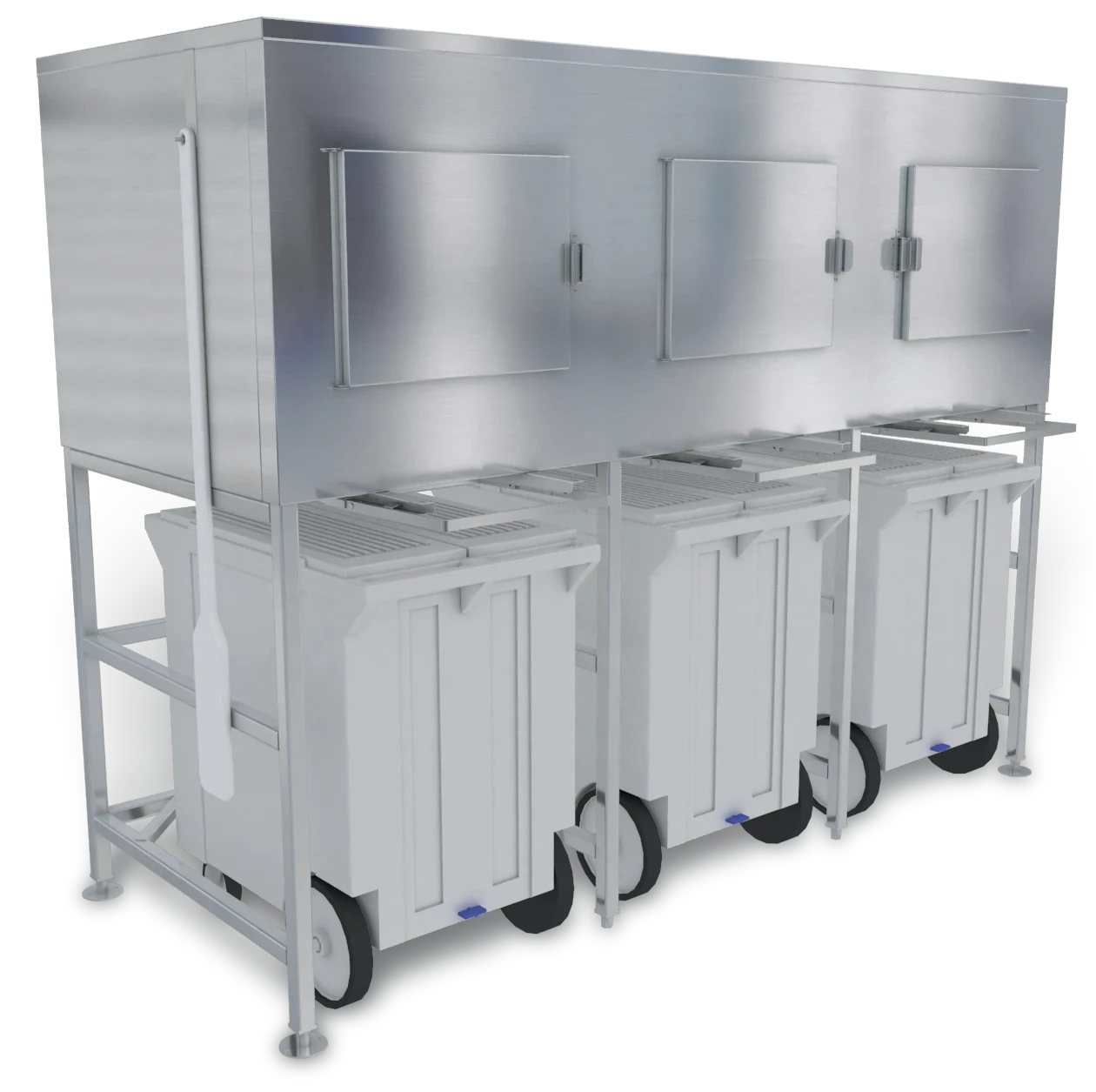 Kloppenberg SPS-3-G Gravity Dispense Ice Bin 2400 Pound Capacity Stainless Steel Interior Cube, Flake, Nugget Ice Compatibility — main image