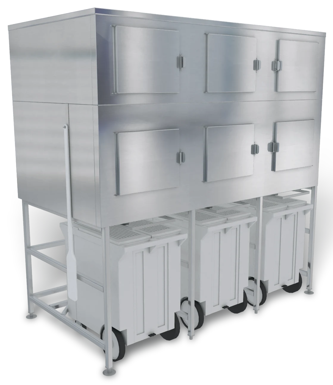 Kloppenberg SPS-3-G-SL Gravity Dispense Ice Bin 3400 Pound Capacity Stainless Steel Interior Cube, Flake, Nugget Ice Compatibility — main image